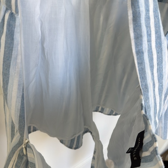 MAJORELLE Callie Romper in Blue Chambray Seersucker Revolve Women’s Medium - Picture 11 of 16